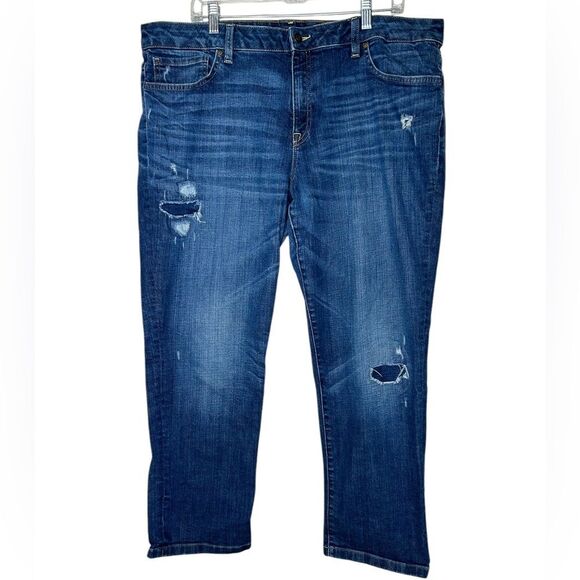 Tommy Hilfiger Blue Distressed straight leg Jeans 18 - Picture 1 of 6